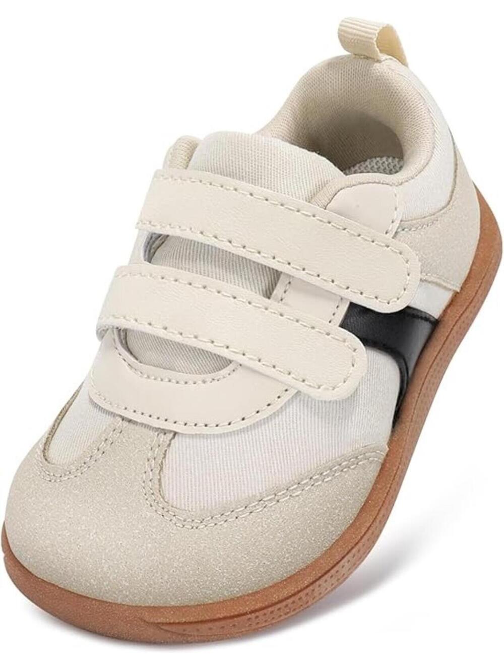 Toddler Beige Sneakers Wide Toe Box Breathable Shoes (Size: Toddler 8)